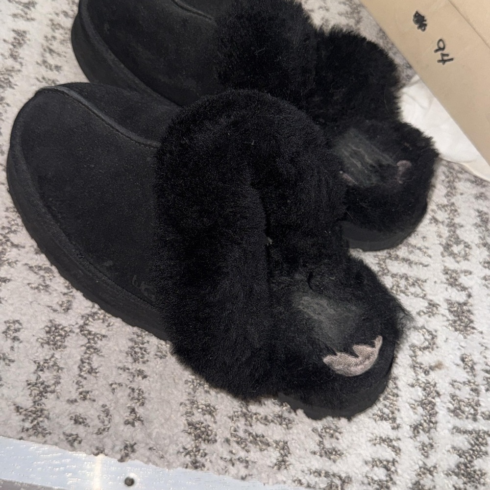 Ugg Black Shearling-Lined Slippers - image 1